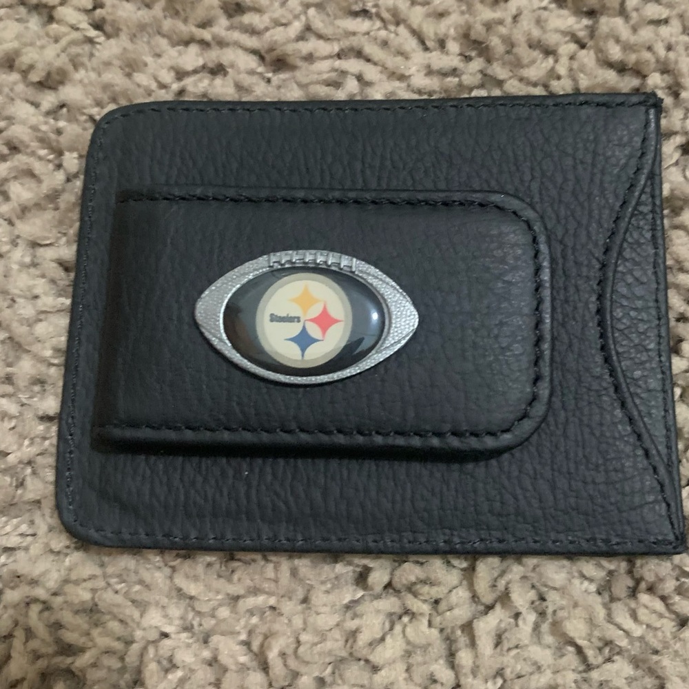 Pittsburgh Steelers Genuine Leather Money Clip Card Holder